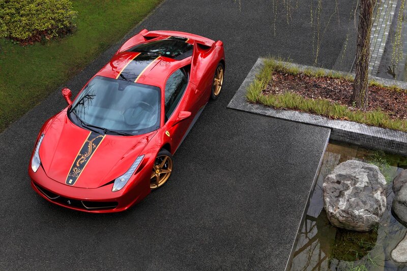 Red Ferrari Sports Car — Calm, Photograph, Road