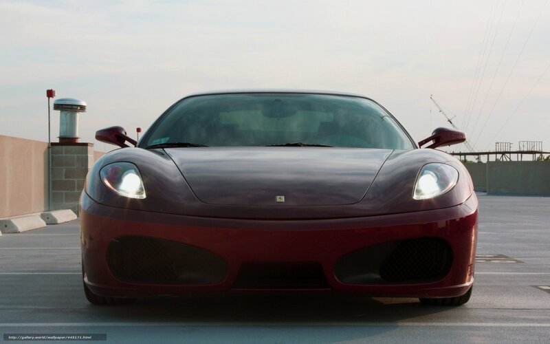 Red Ferrari Sports Car — Calm, Sunset, Photograph