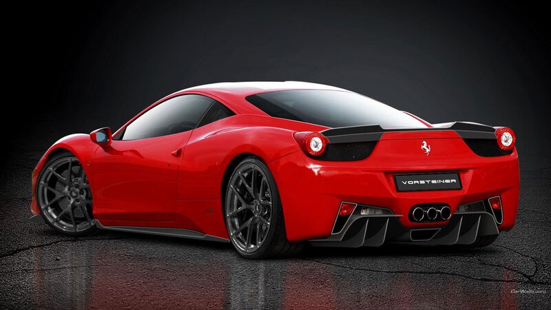 Red Ferrari Sports Car — Dramatic, 3d Render, Carbon Fiber