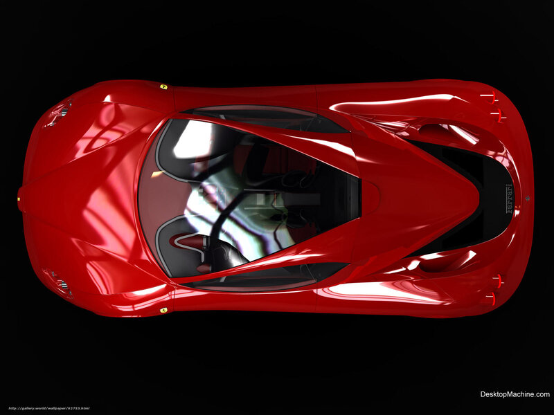 Red Ferrari Sports Car — Dramatic, 3d Render, Cockpit