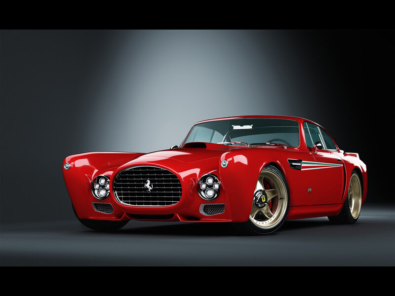 Red Ferrari Sports Car — Dramatic, 3d Render, Grille