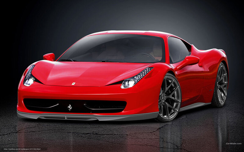 Red Ferrari Sports Car — Dramatic, 3d Render, Headlights