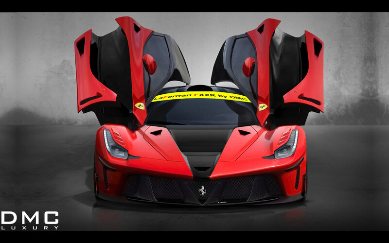 Red Ferrari Sports Car — Dramatic, 3d Render, Open Doors
