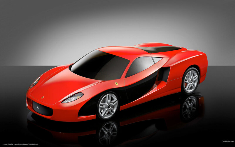 Red Ferrari Sports Car — Dramatic, 3d Render, Reflection