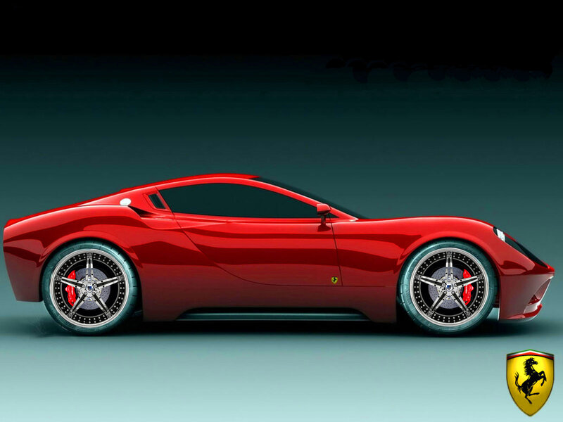 Red Ferrari Sports Car — Dramatic, 3d Render