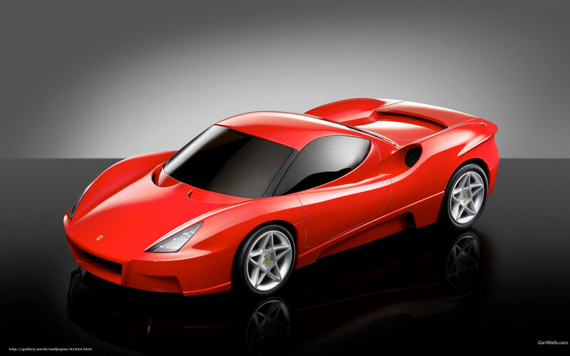 Red Ferrari Sports Car — Dramatic, 3d Render, Wheel