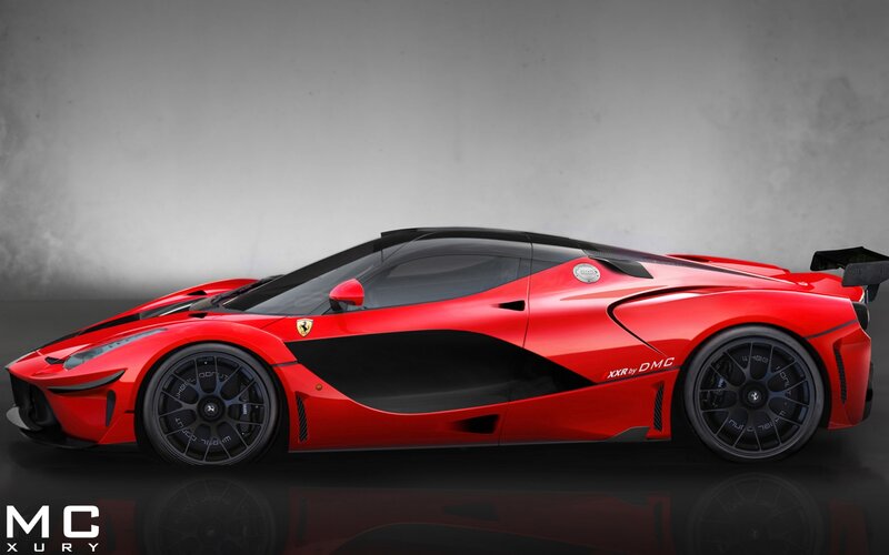 Red Ferrari Sports Car — Dramatic, 3d Render, Wheels, Tire