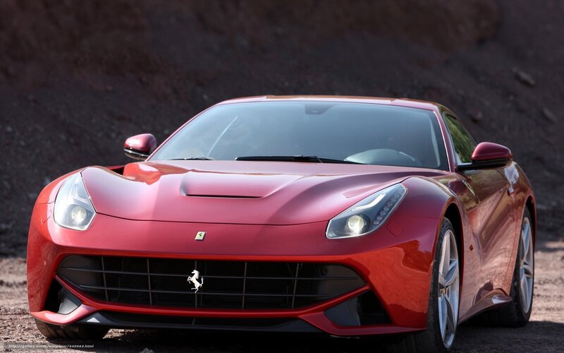 Red Ferrari Sports Car — Dramatic, Afternoon, Photograph, Grille