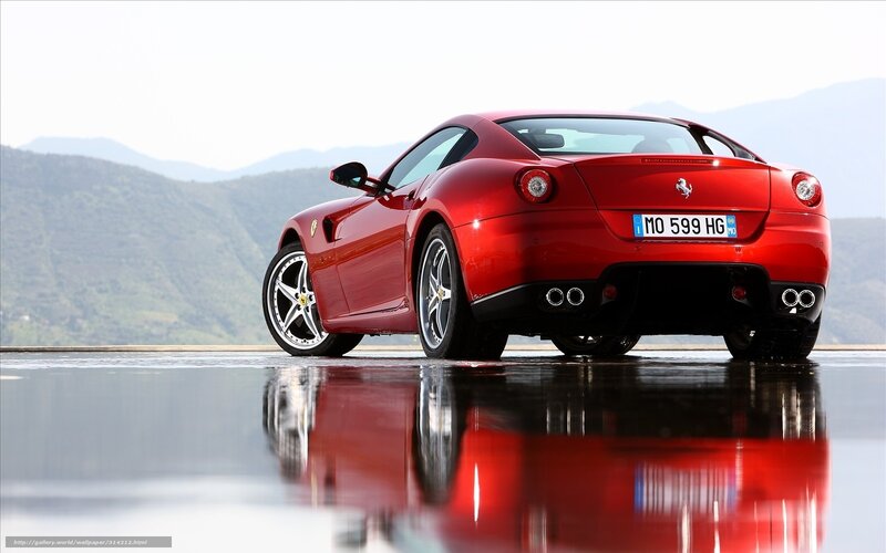 Red Ferrari Sports Car — Dramatic, Afternoon, Photograph, Mountains