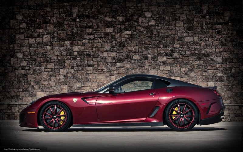Red Ferrari Sports Car — Dramatic, Photograph, Brick Wall
