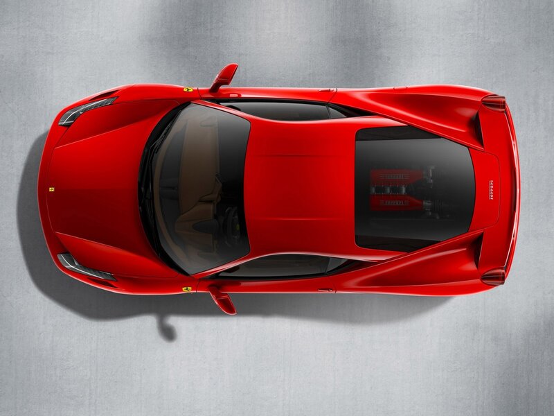 Red Ferrari Sports Car — Dramatic, Photograph, Engine, Windows