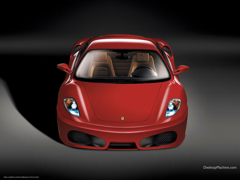 Red Ferrari Sports Car — Dramatic, Photograph, Headlights, Interior