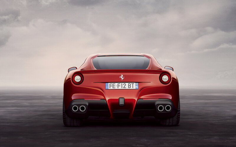 Red Ferrari Sports Car — Dramatic, Photograph, License Plate