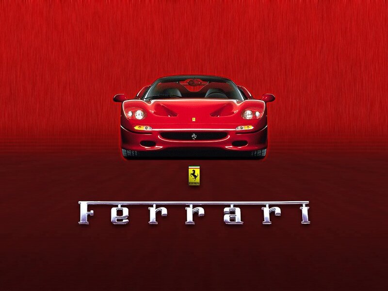 Red Ferrari Sports Car — Dramatic, Photograph, Logo