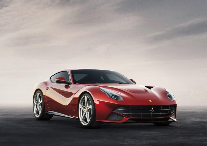 Red Ferrari Sports Car — Dramatic, Photograph, Sky, Road, Black