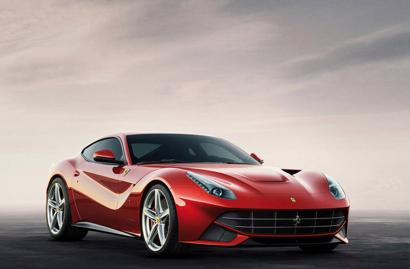 Red Ferrari Sports Car — Dramatic, Photograph, Sky