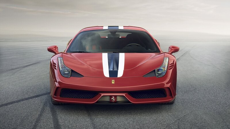 Red Ferrari Sports Car — Dramatic, Photograph, Stripes, Windshield