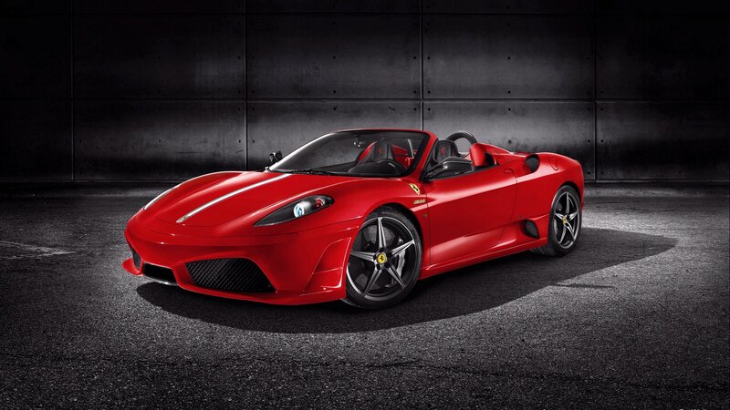 Red Ferrari Sports Car — Dramatic, Photograph, Wall