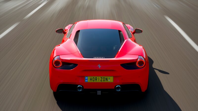 Red Ferrari Sports Car — Dynamic, 3d Render, Road