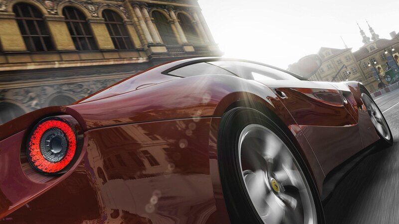 Red Ferrari Sports Car — Dynamic, Afternoon, 3d Render, Building