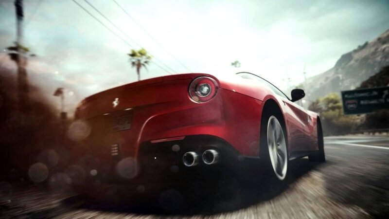 Red Ferrari Sports Car — Dynamic, Afternoon, 3d Render, Palm Tree
