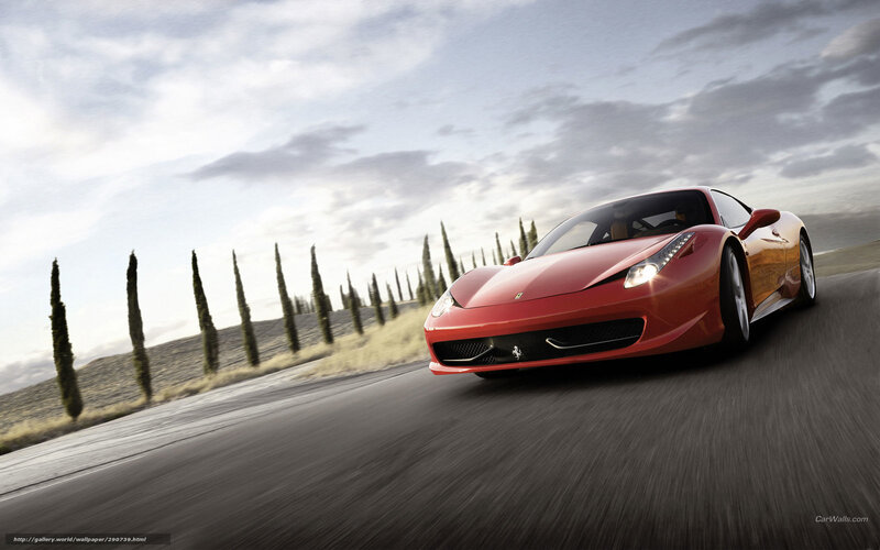 Red Ferrari Sports Car — Dynamic, Afternoon, 3d Render, Road