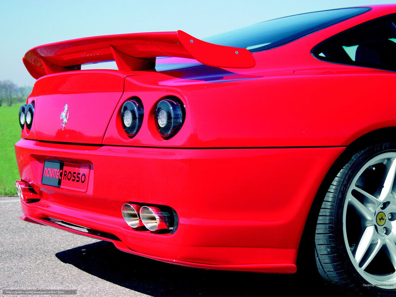 Red Ferrari Sports Car — Dynamic, Afternoon, Photograph, Spoiler