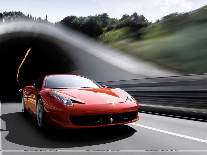 Red Ferrari Sports Car — Dynamic, Afternoon, Photograph