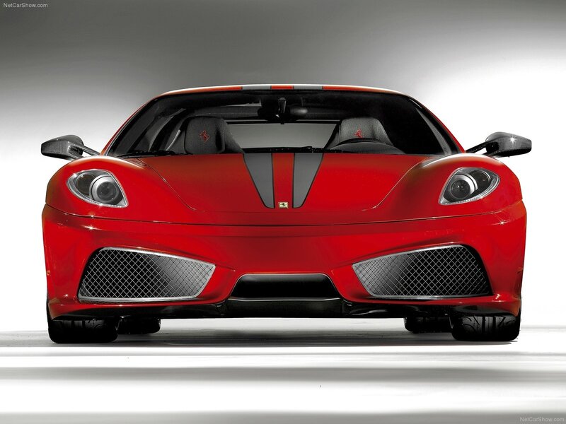 Red Ferrari sports car front view