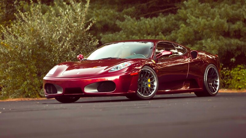 Red Ferrari Sports Car — Maroon
