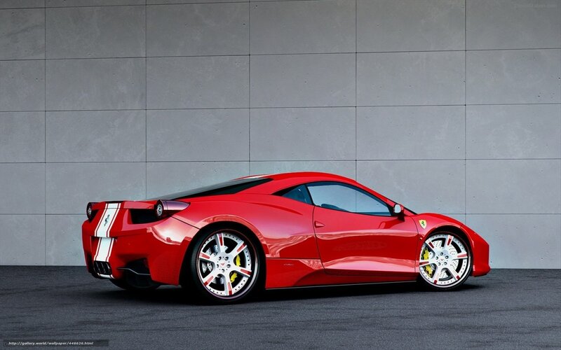 Red Ferrari Sports Car — Modern, Photograph, Wall
