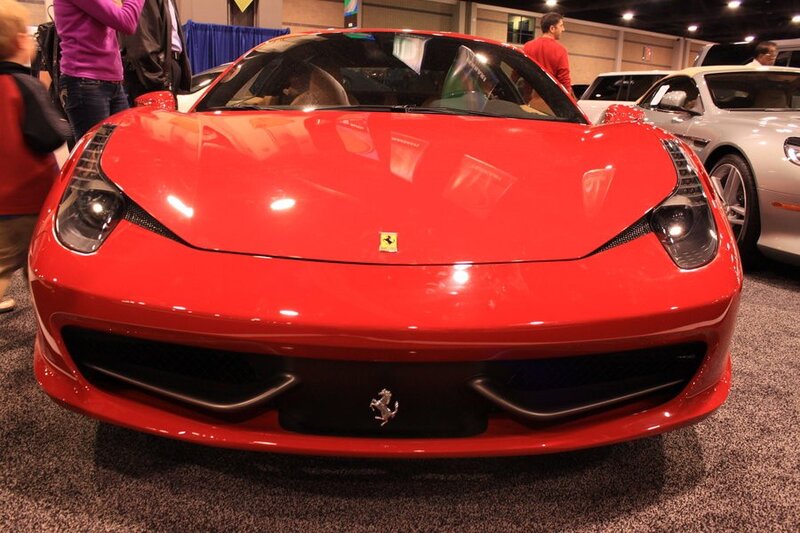 Red Ferrari Sports Car — Neutral, Photograph, People