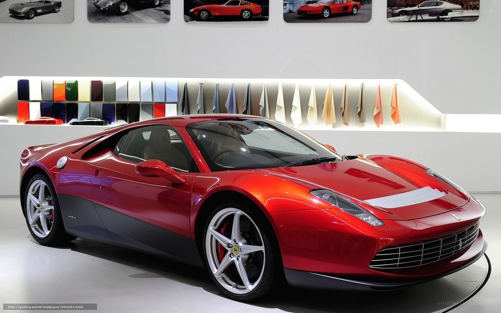 Red Ferrari sports car on display