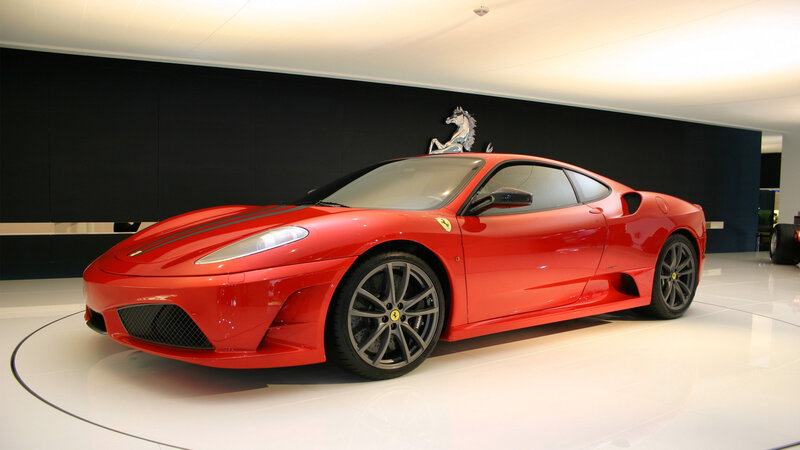 Red Ferrari sports car on display