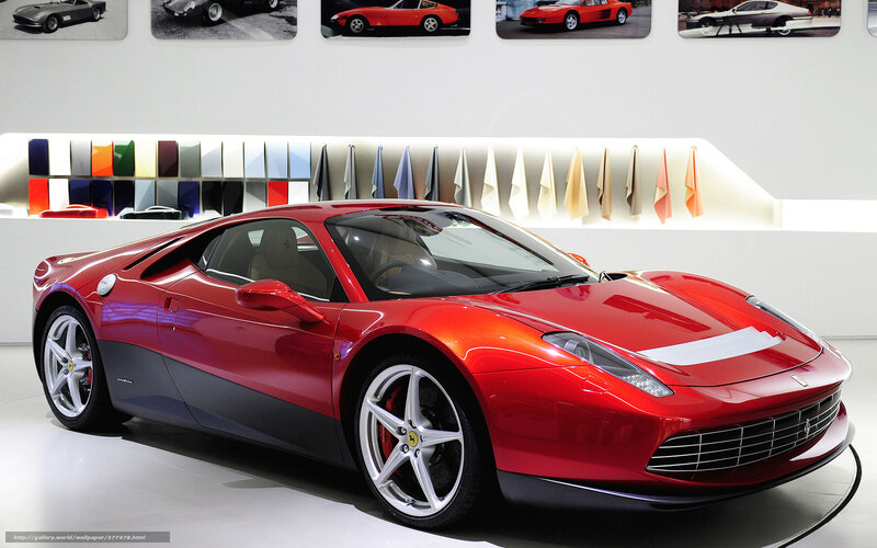 Red Ferrari sports car on display