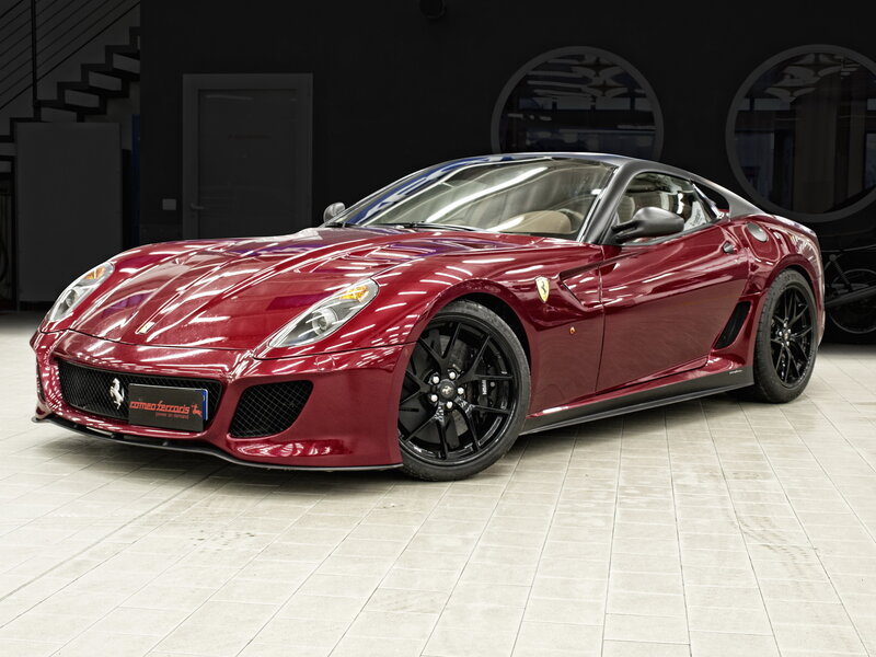 Red Ferrari Sports Car — Showroom, Photograph, Black Wheels