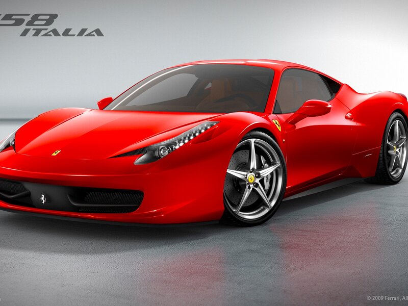 Red Ferrari Sports Car — Sleek