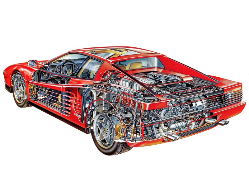 Red Ferrari Sports Car — Technical