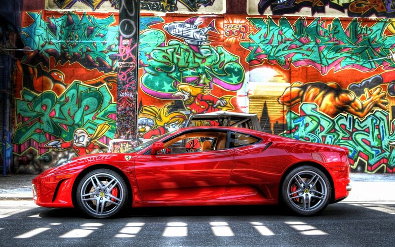 Red Ferrari Sports Car — Vibrant