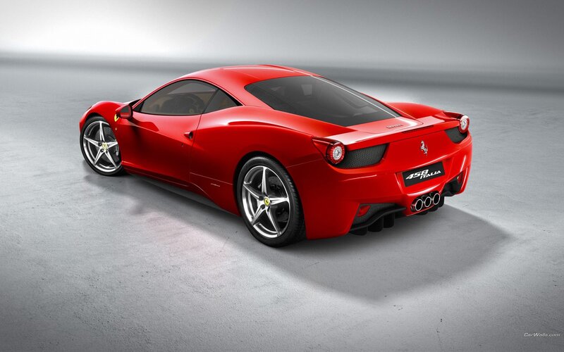 Red Ferrari Sports Car — Wheels, Black