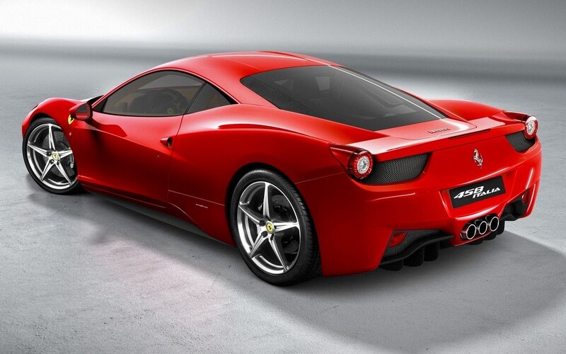 Red Ferrari Sports Car — Wheels, Silver