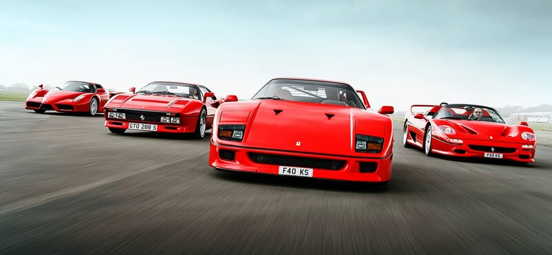 Red Ferrari Sports Cars — Dynamic