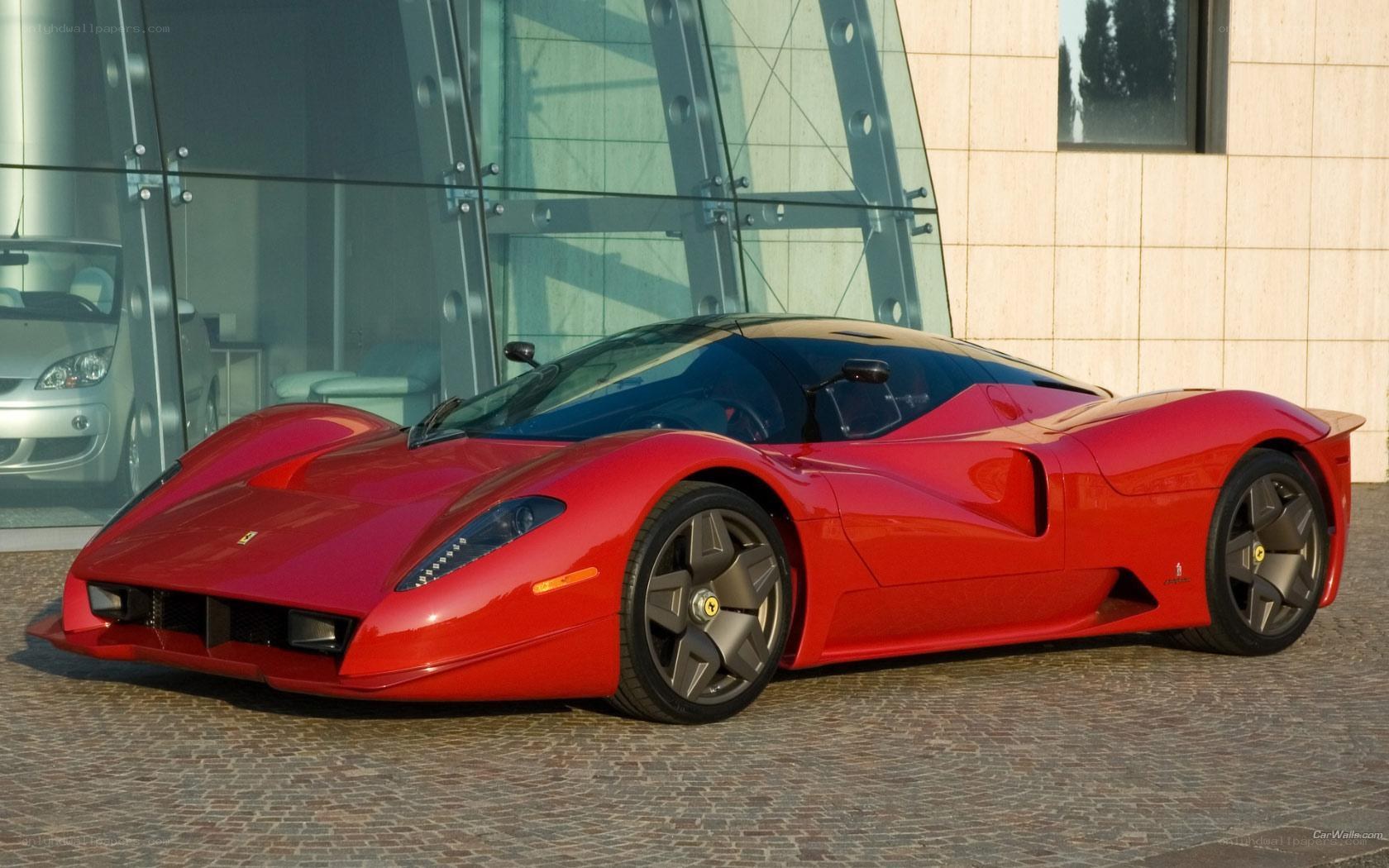 Red Ferrari supercar on display