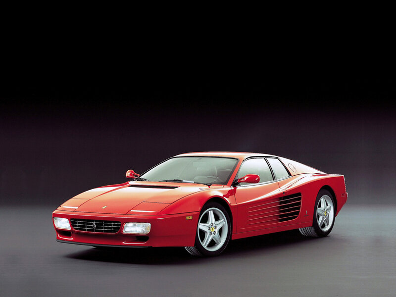 Red Ferrari Testarossa — Dramatic, Photograph, Car