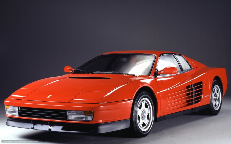 Red Ferrari Testarossa sports car