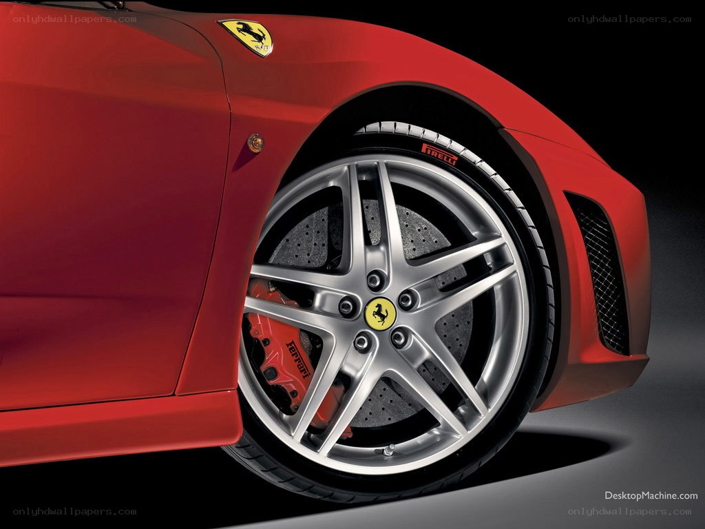Red Ferrari wheel close-up