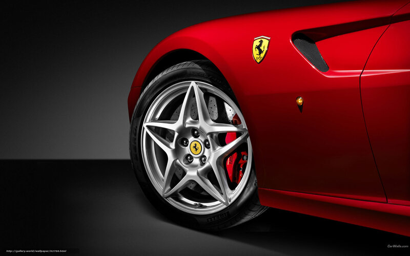 Red Ferrari wheel close-up