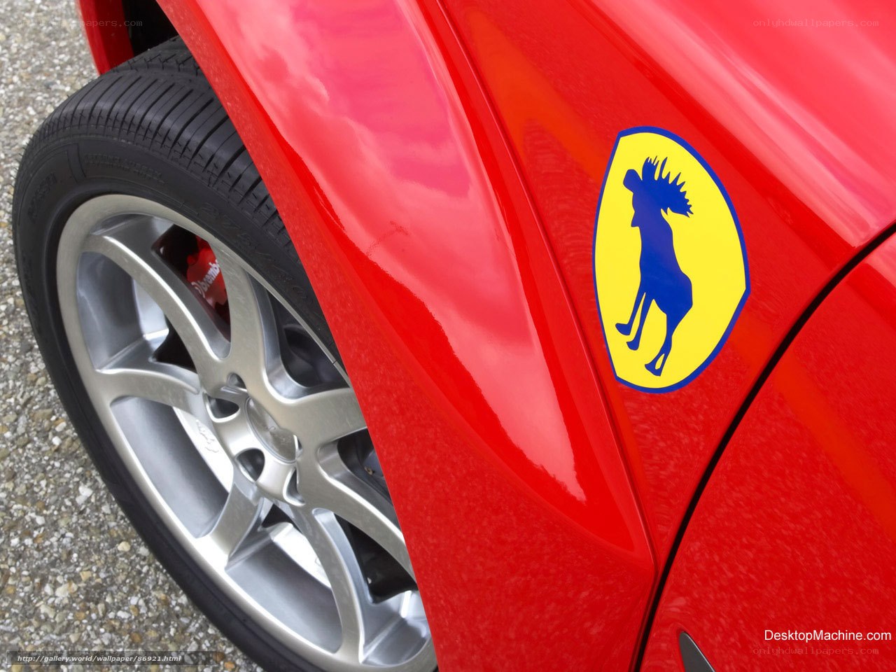 red ferrari with prancing horse
