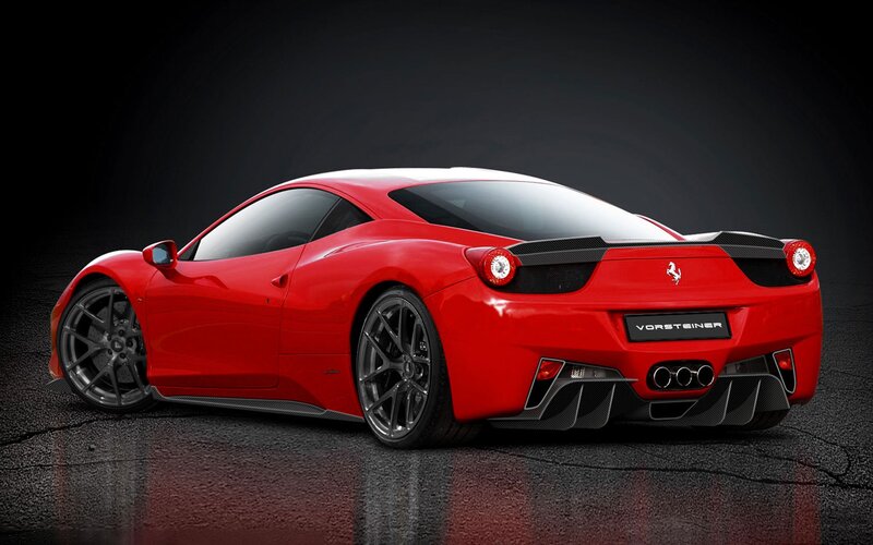 Red Ferrari with Vorsteiner modifications
