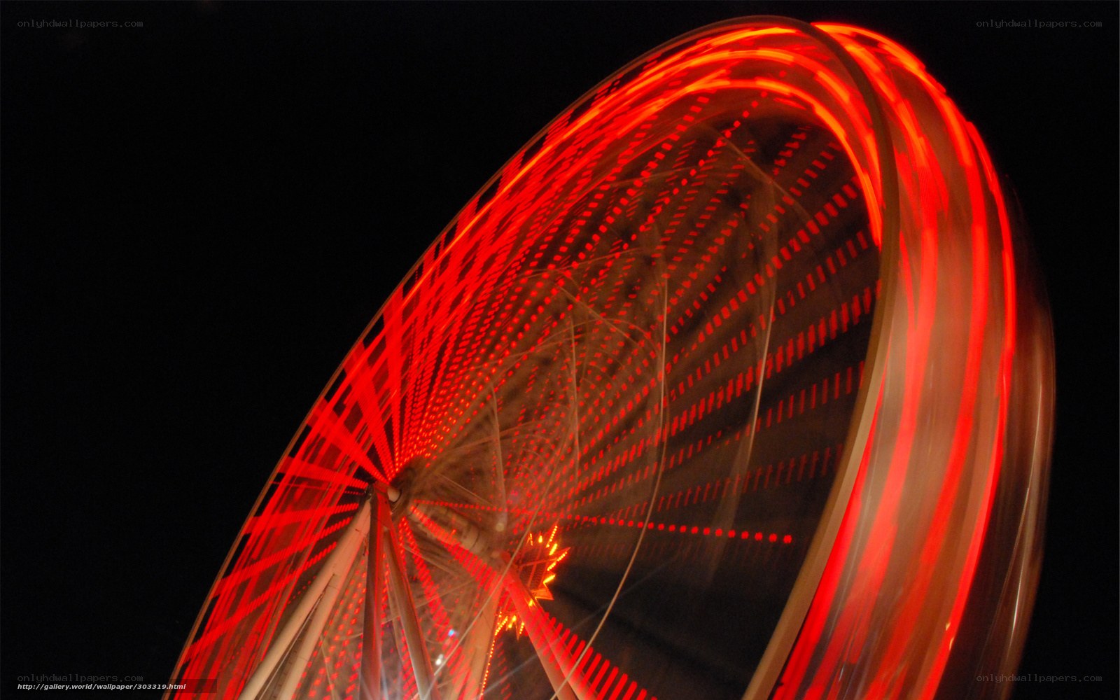 Red Ferris Wheel at Night